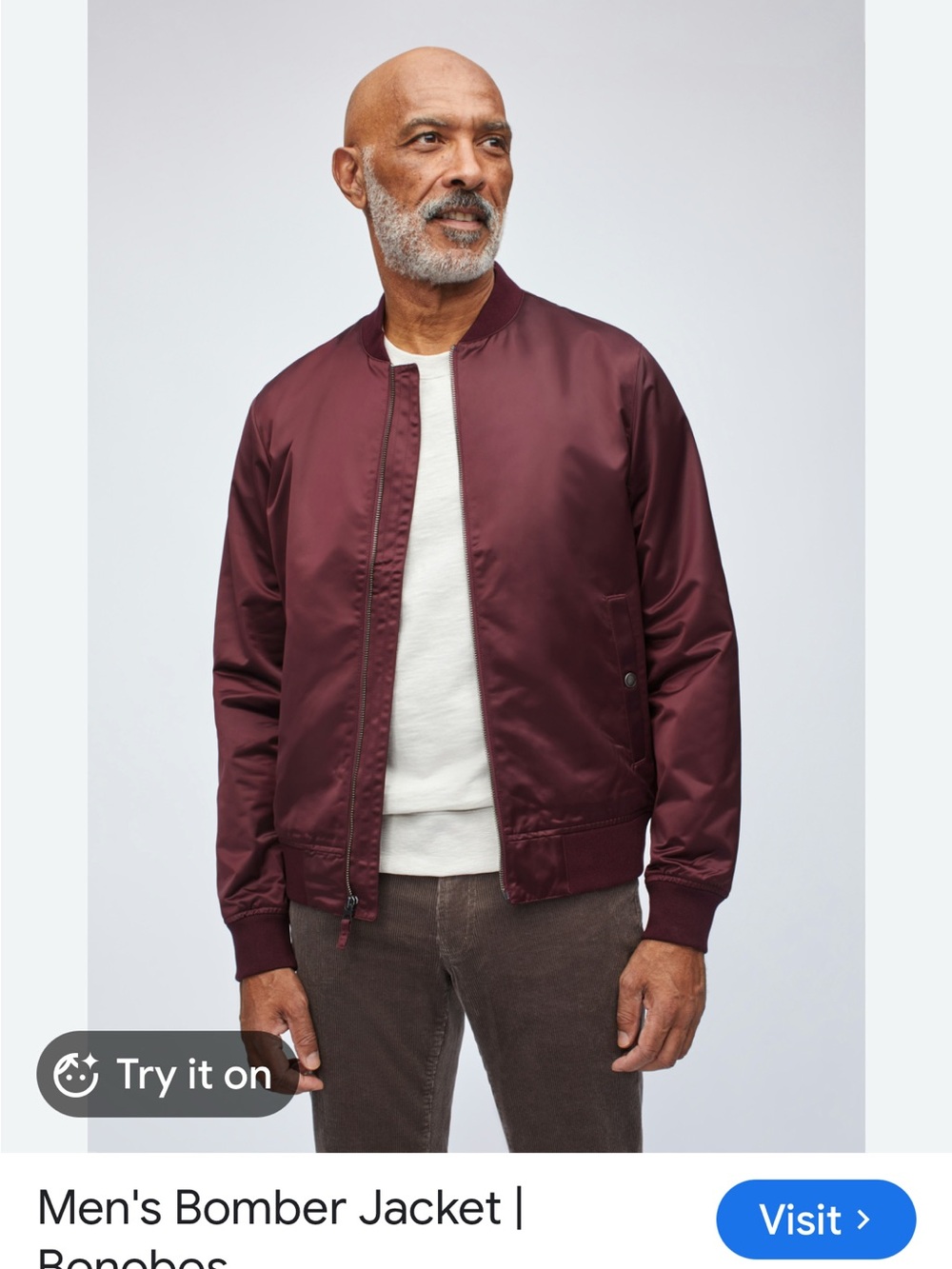 Bonobos Men's Bomber Jacket in Burgundy